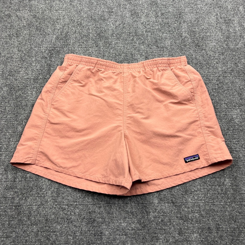 Patagonia Baggies Shorts 5" Womens Large Pink Nylon Pull On Hike Stretch NetPlus